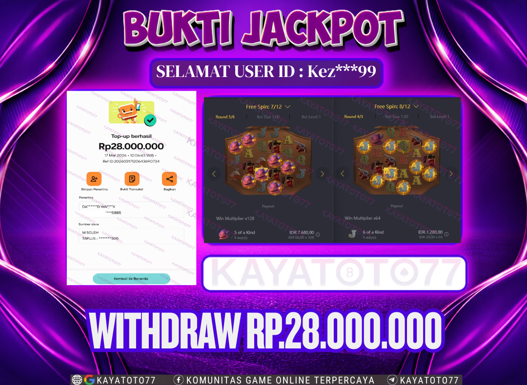 KAYATOTO77 - Bukti Jackpot Besar Di KAYATOTO77 Dalam Permainan PRAGMATIC PLAY   - WILD BANDITO